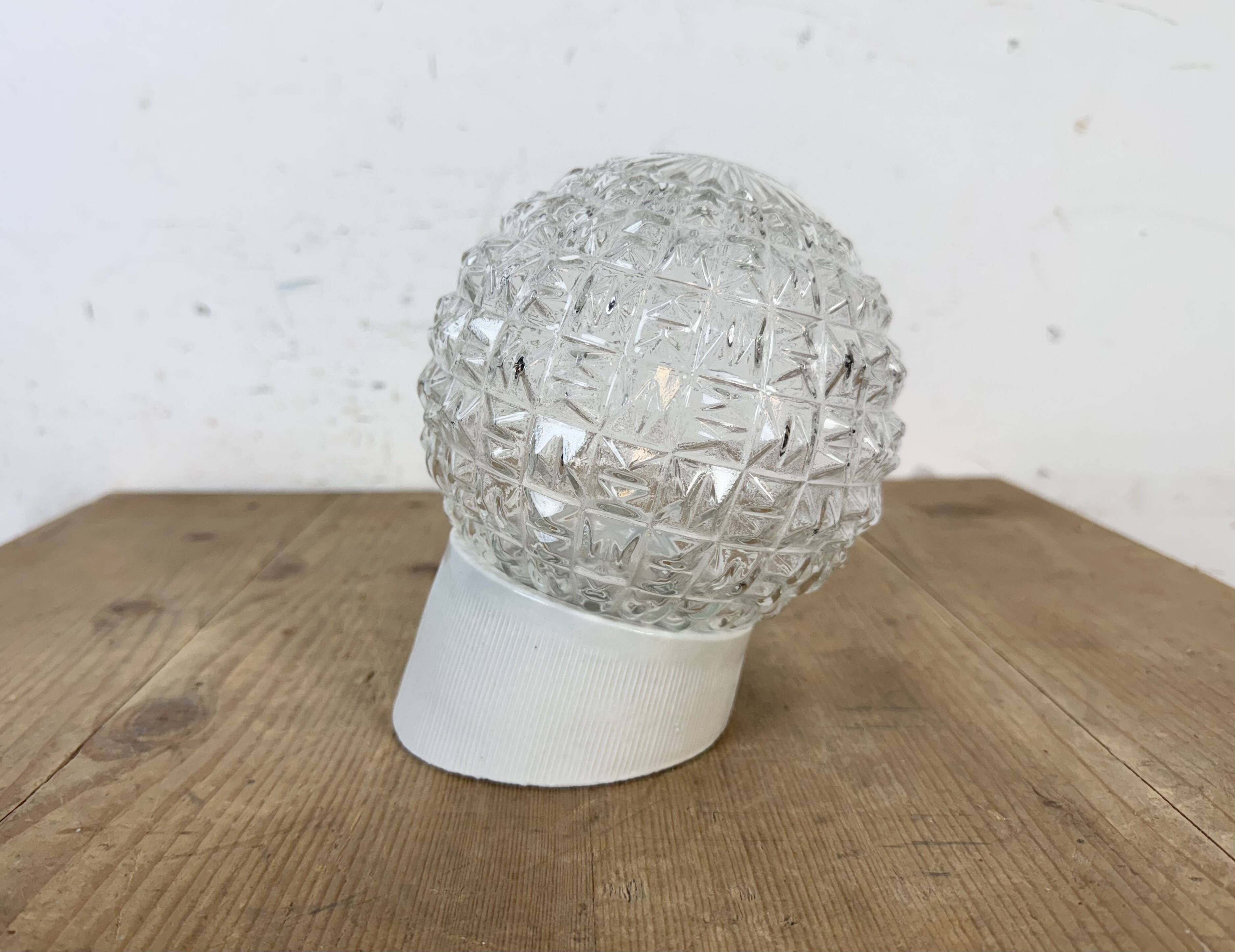 Vintage White Porcelain Wall Light, 1970s