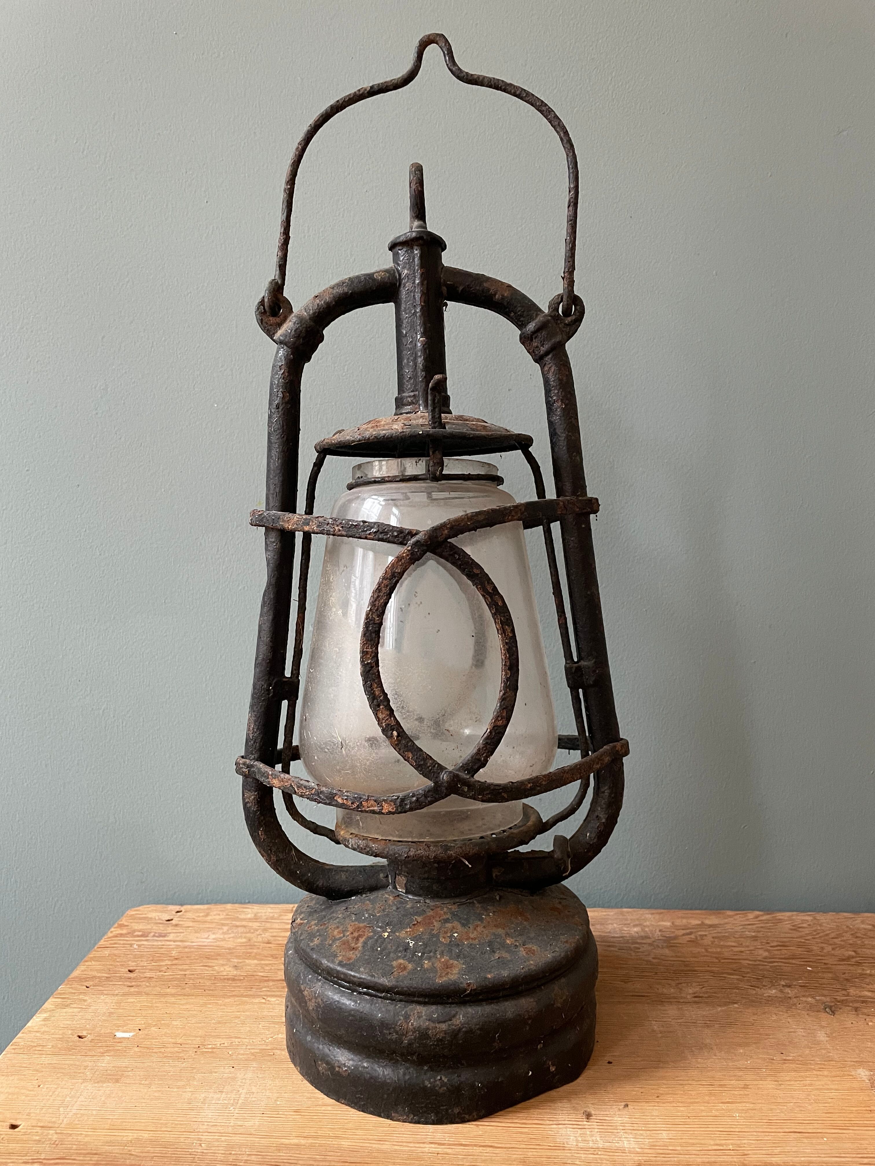 Old kerosene storm lamp