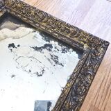 Petit miroir ancien en stuc doré à la feuille d'OR - "Isidore"