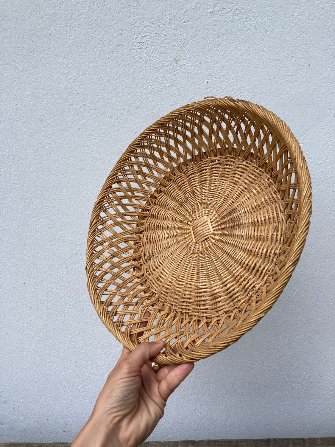 Rattan basket or vintage wicker braided or basket
