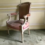 Directoire style armchair in patinated beech XX century