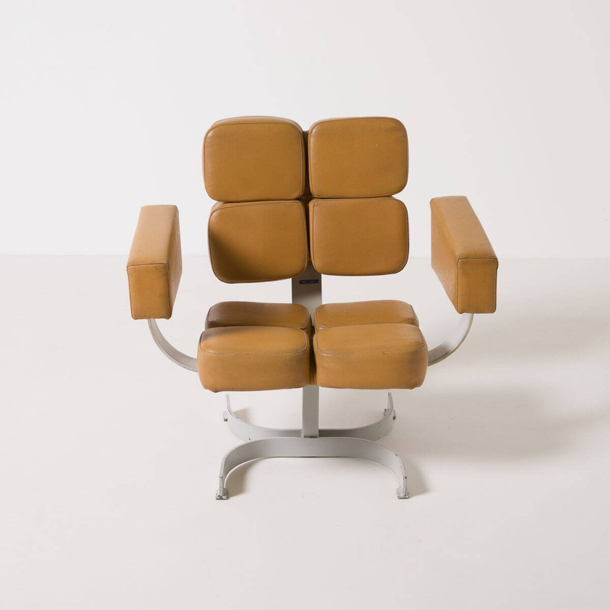 Unique brutalist swivel armchair from former Czechoslovakia, 1970s 1 of 3