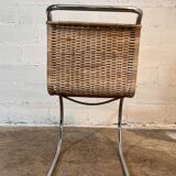 Ensemble de 4 chaises mr10 en rotin de mies van der rohe