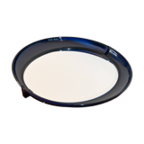 Miroir oval en plexi bleu marine, 1970