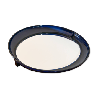 Miroir oval en plexi bleu marine, 1970