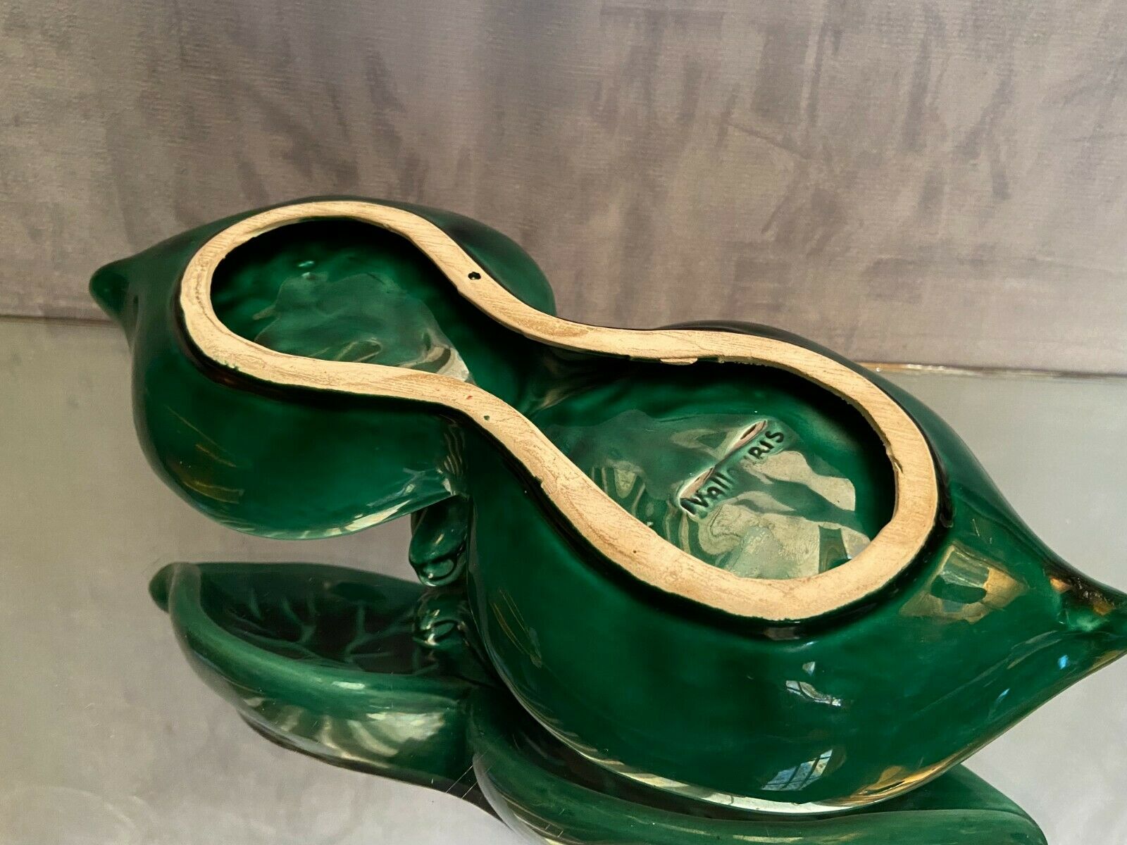 Double compartment dish in Vallauris earthenware decorated with lemon