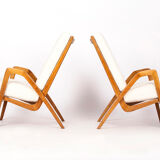 Midcentury Boucle Armchairs by Jan Vanek for ULUV, 1960s, Set of Two