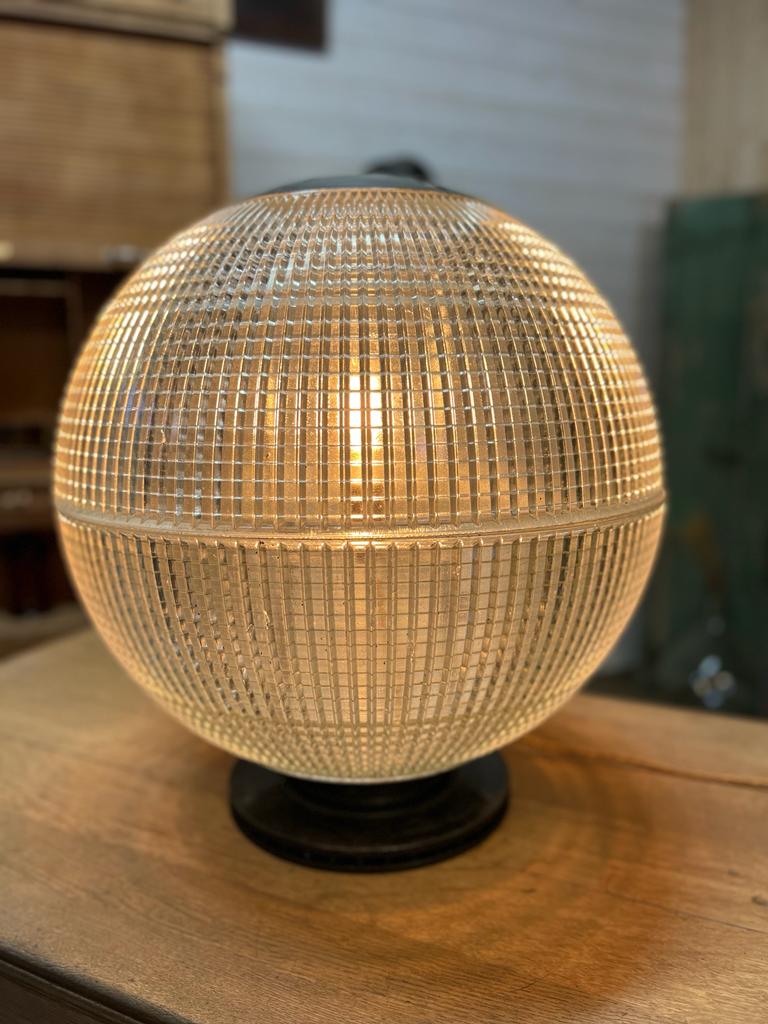 Patented Holophane glass prism ball 1950