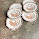6 flat plates in ochre English ironland, service "Furnivals Quail"