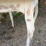 Antique square table with curved legs