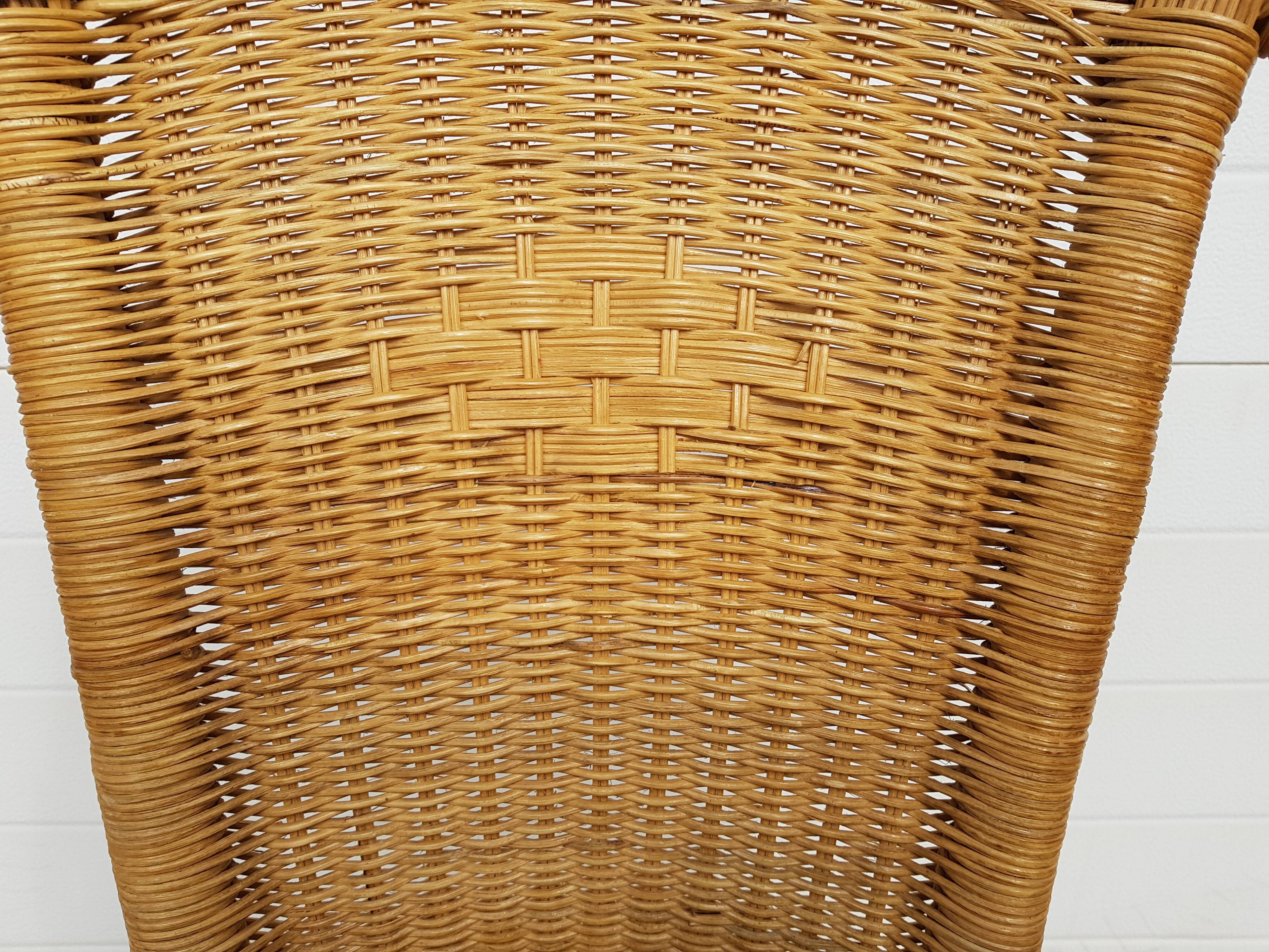 Old chair in Osier and Bamboo 60s