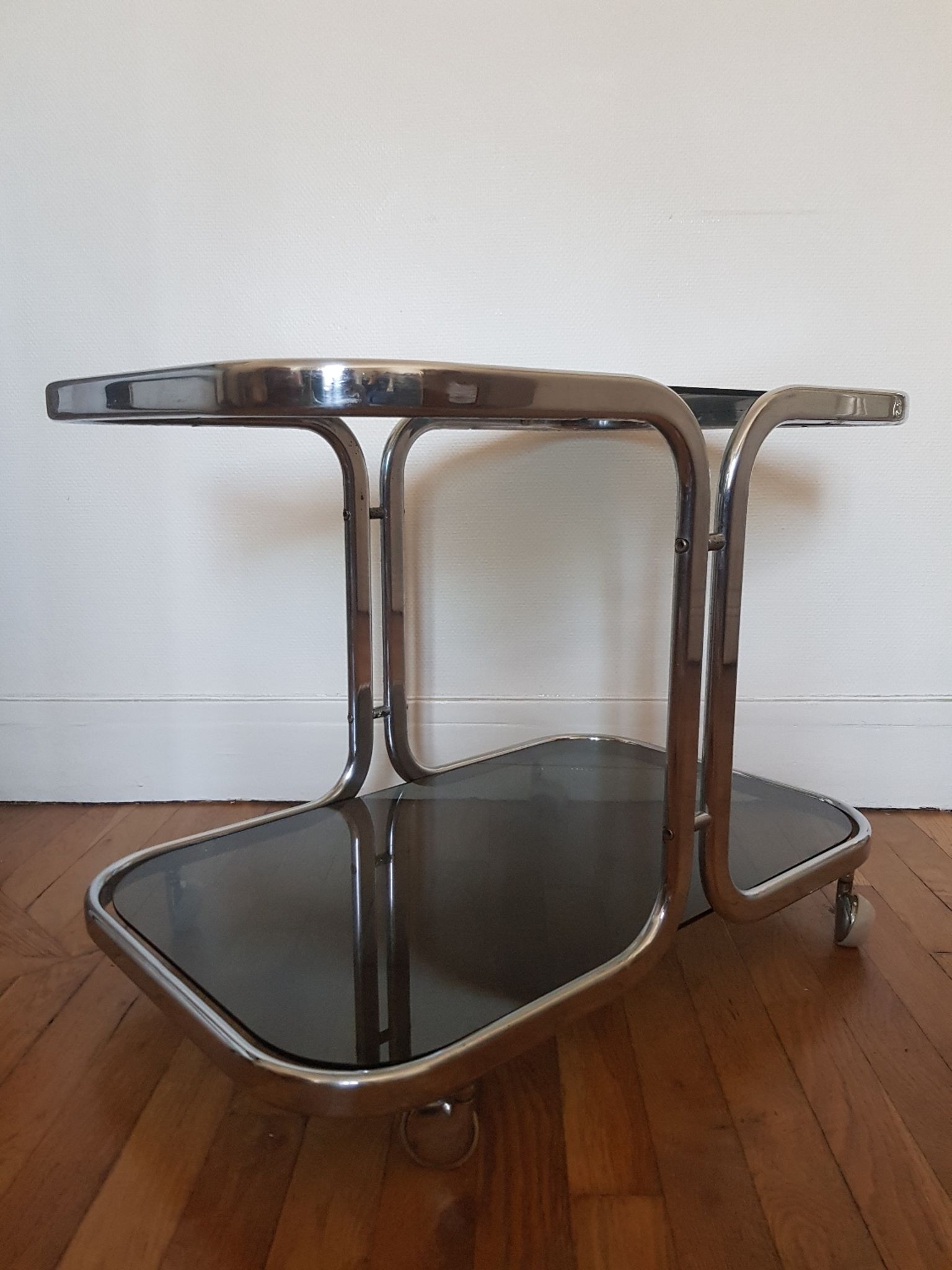 Metal and glass coffee table