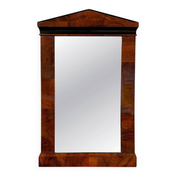 Small Biedermeier wall mirror, walnut veneer, ebonized, Austria, circa 1820