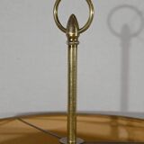 Brass bouillotte lamp with red lampshade, Louis XVI – XXth style