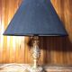 Old gilt bronze lamp + vintage black lampshade