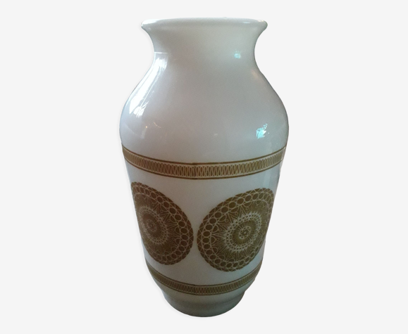 Vase vintage des années 70 en opaline