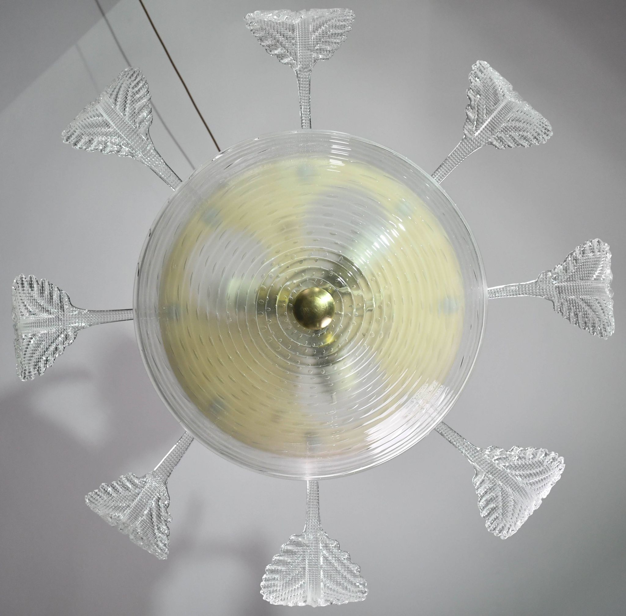 Art Deco Barovier e Toso Chandelier, Murano Glass, 1940s