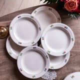 Gien flower service: 6 plates + 1 tureen