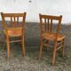 Pair of vintage curved wooden bistro chairs