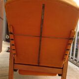 Armchair art deco backrest adjustable footrest integrated