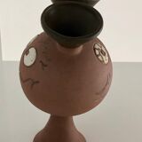 Anthropomorphic ceramic vase made by hand in. California by Stoneware Designs West, 1960-70
