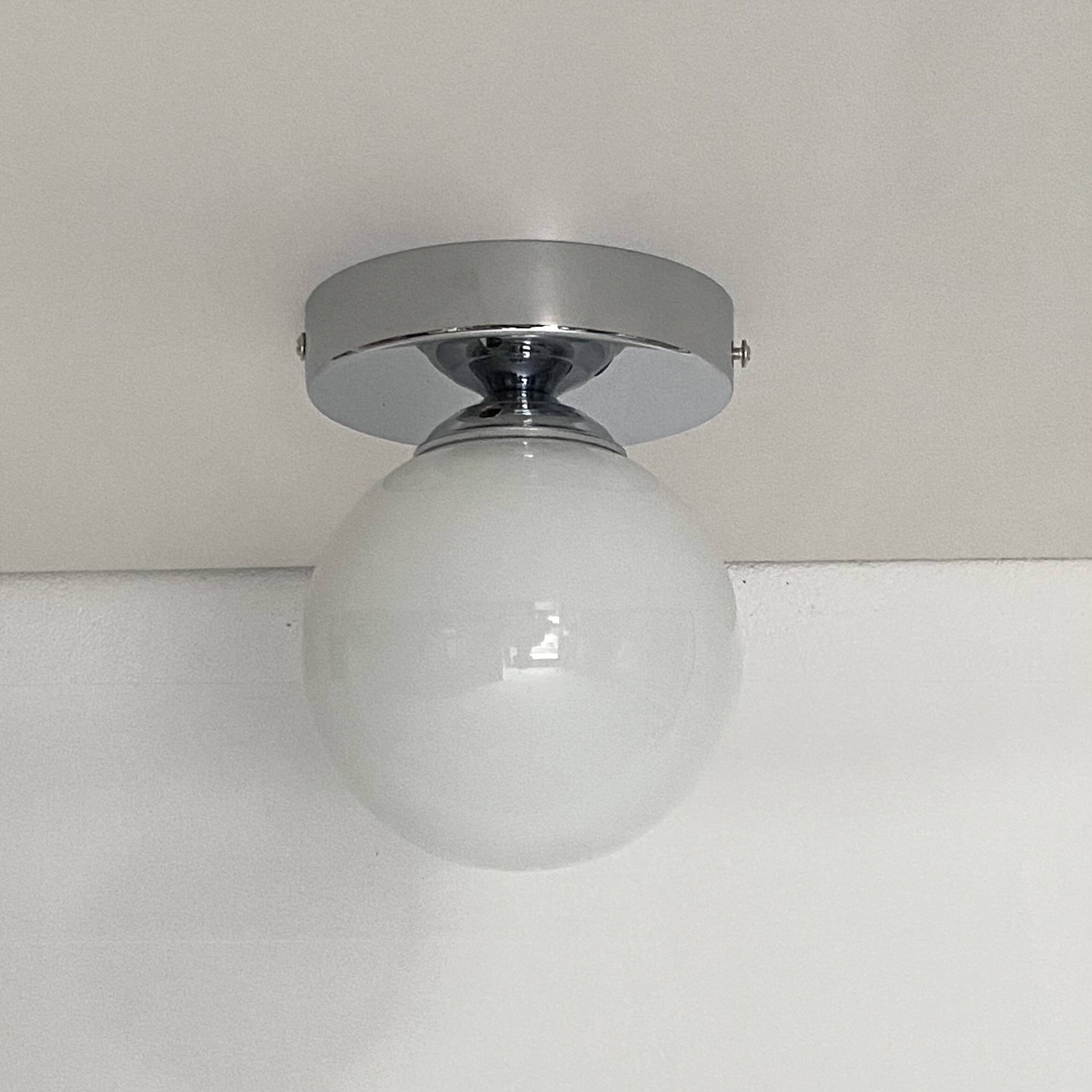 Small wall light ceiling light antique globe opaline glass white 12 cm