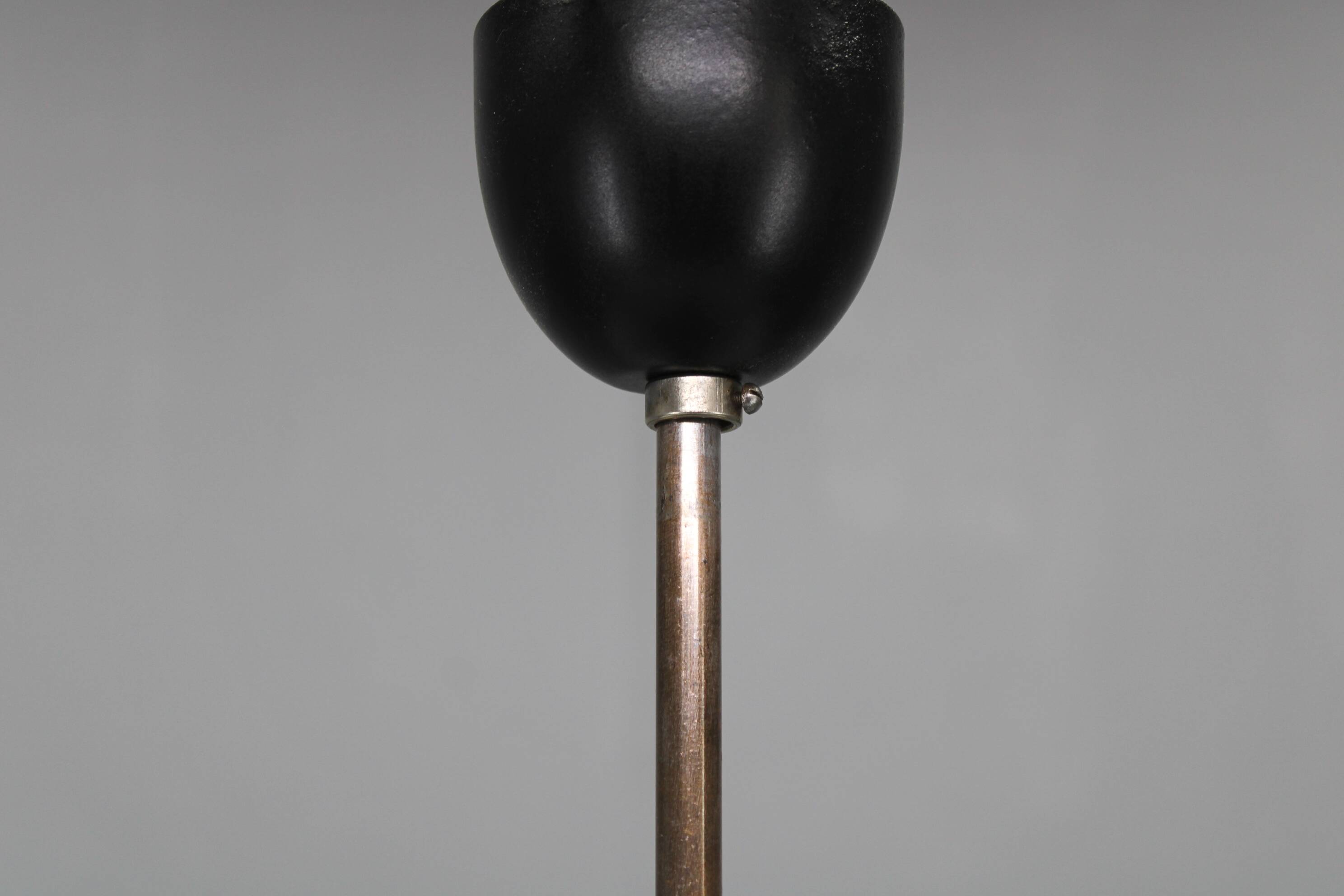 Pair of large Bauhaus "UFO" pendant lights by Josef Hurka for Napako, 1940s