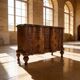 antique walnut serpentine commode