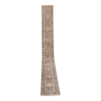Tapis vintage turc de oushak tissé à la main 67x692 cm