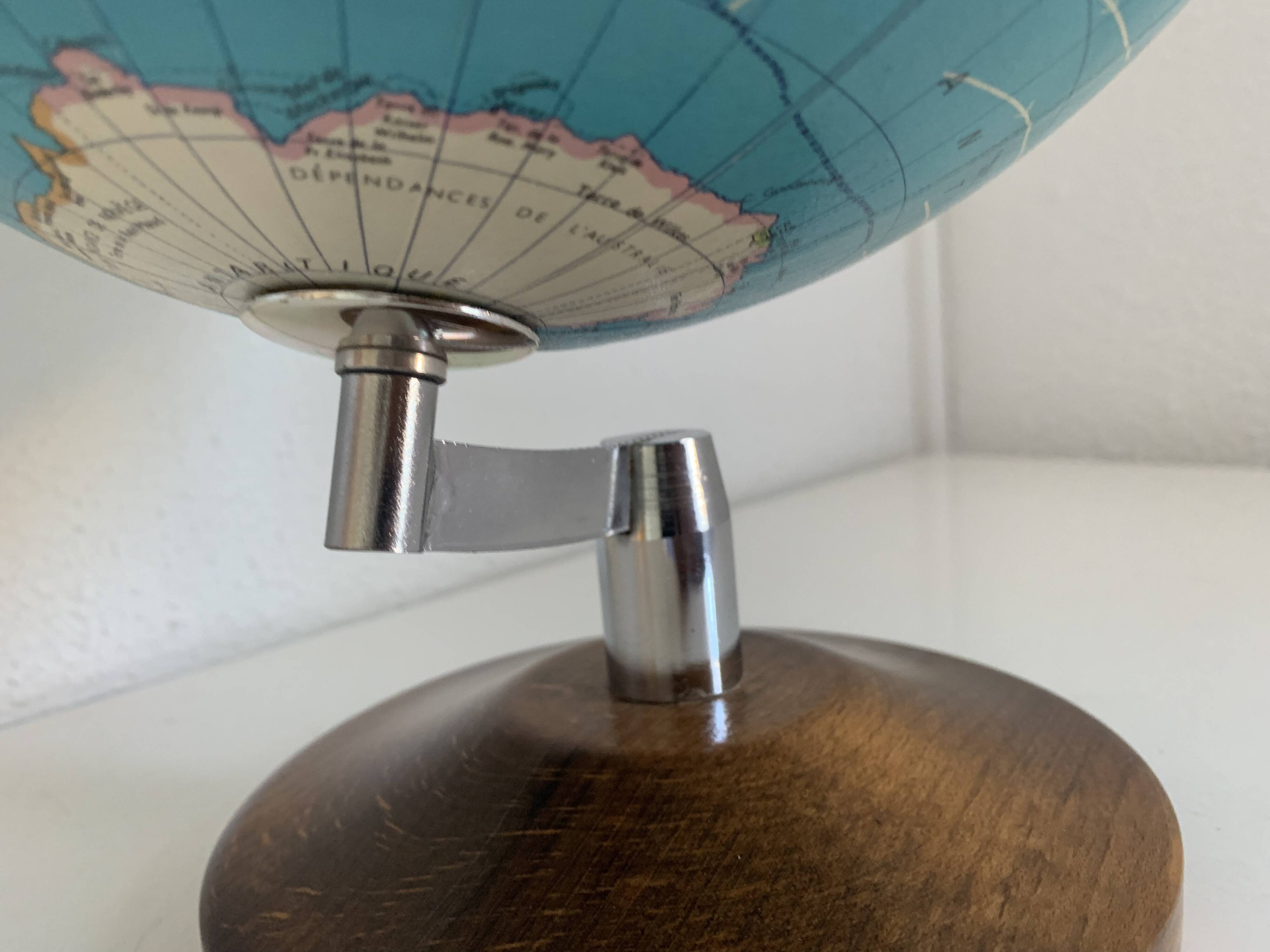 Vintage 1985 terrestrial globe Taride wood - 37 cm