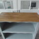Small vintage library patinated green of grey wood tray