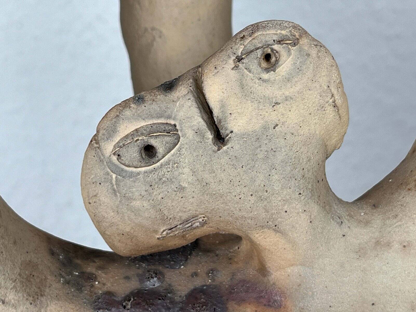 German Studio Pottery Sculptural Candleholder from Hans Fischer, 1980s