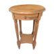 Round guèridon with drawer in light pine, 60s