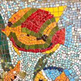 Grande fresque murale vintage mosaïque 1950