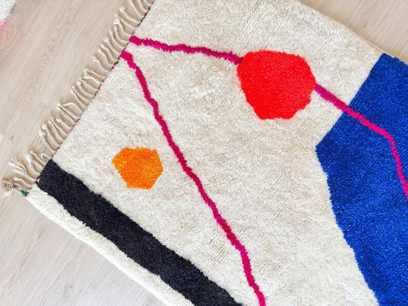 Tapis bérbere tissé en laine naturelle 100cmx200cm