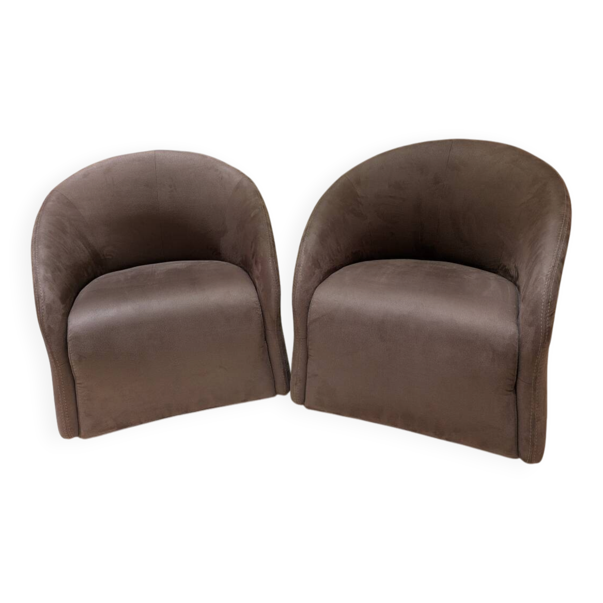 Reclining armchairs in alcantara