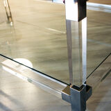 Glass and plexiglass coffee table, 1970-80