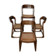 Série de 4 chaises Traîneau en osier, par Baumann