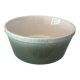 Vintage Scandinavian Stoneware Serving Bowl – Moss Green & Ivory – Mid Cent