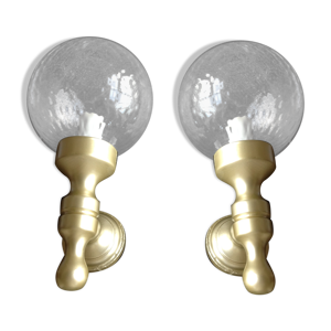 Paire d'appliques globes