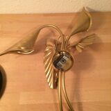 Vintage golden metal flower wall lamp