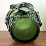 Pair of pressed glass vases - molded art deco period circa 1930