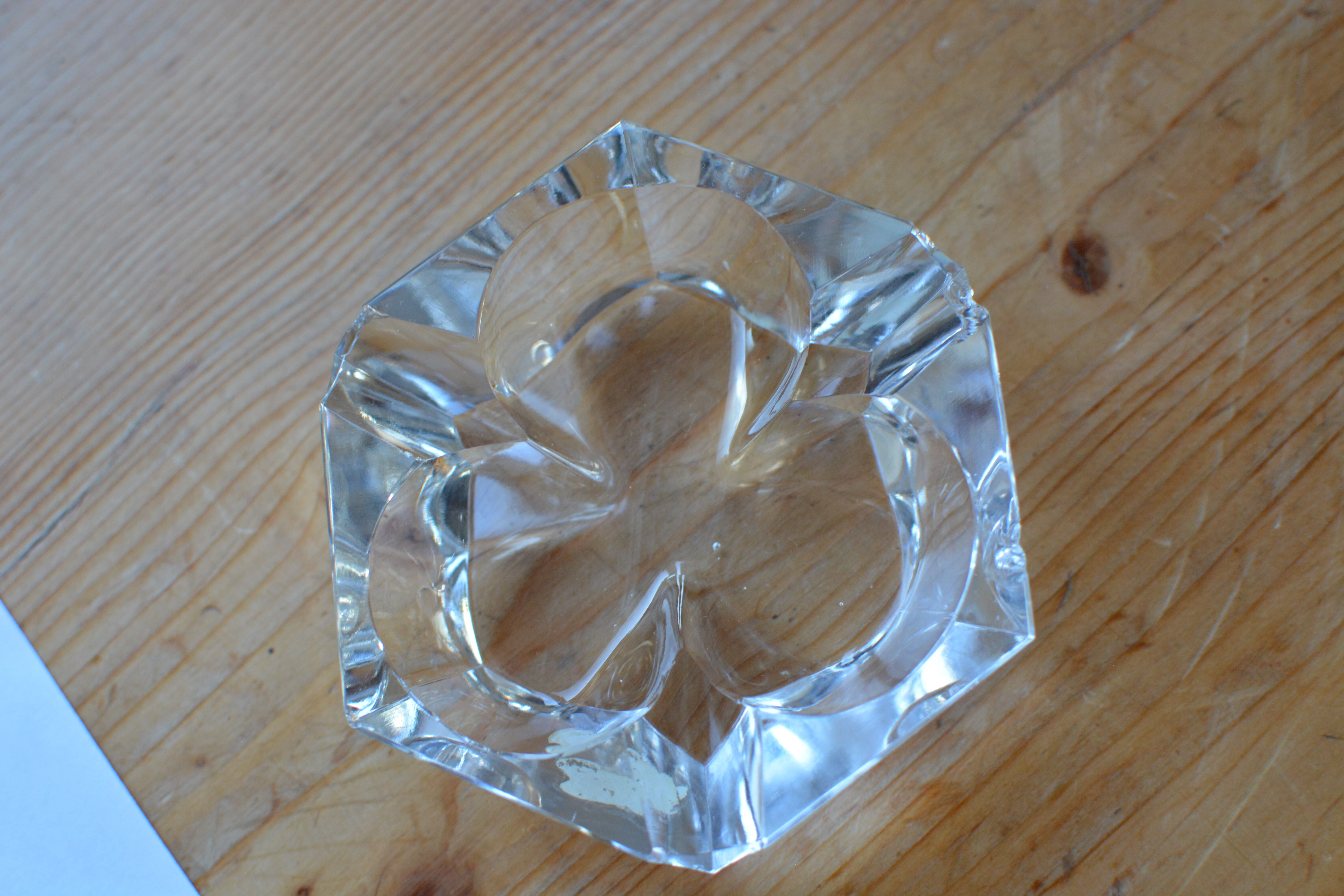 Set of polish crystal ashtrays as of cards