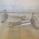 Pair of geometric art deco candlesticks