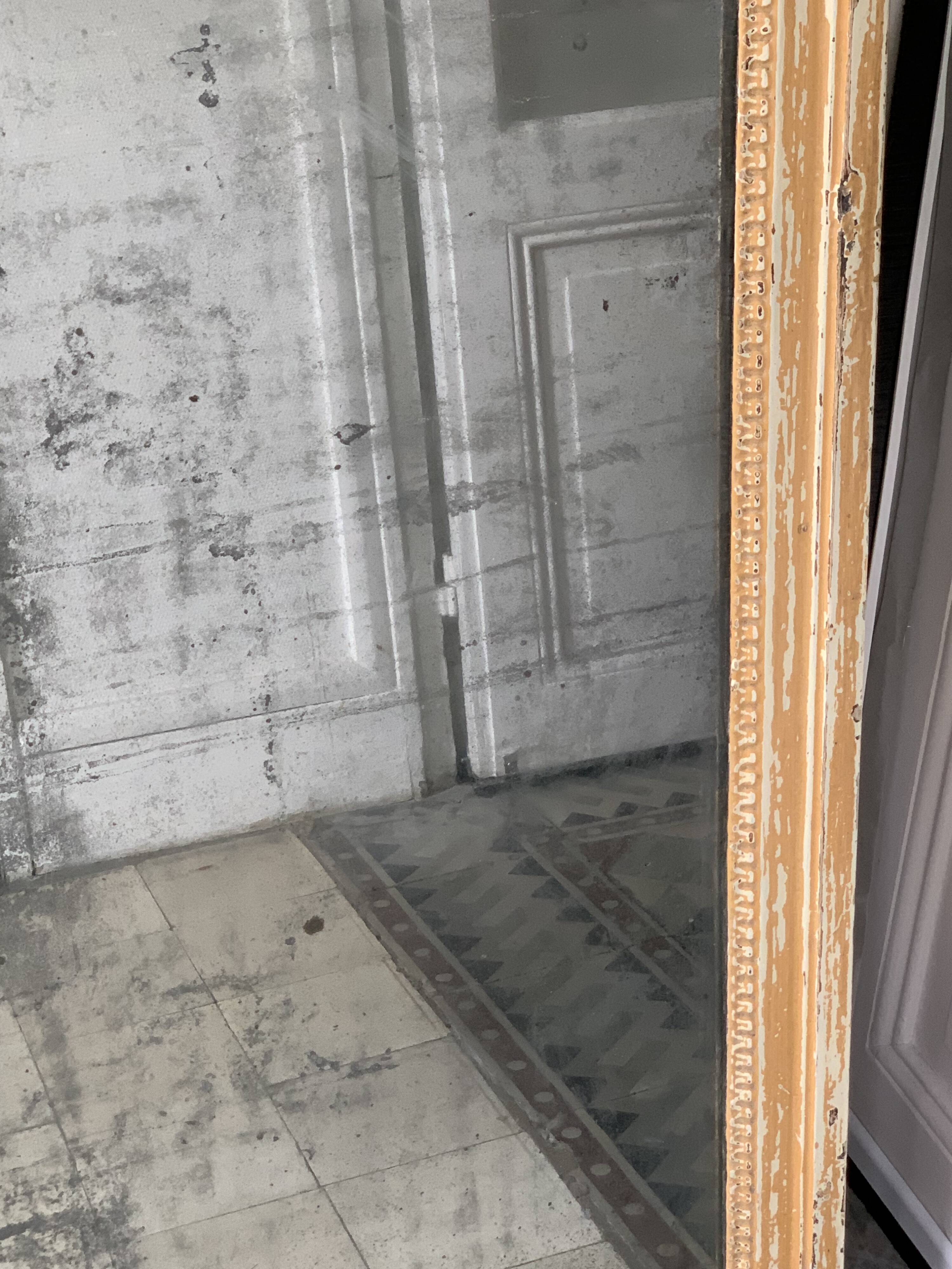 19th century mercury mirror patinated trumeau