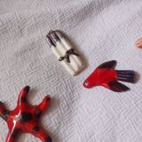 Set of 10 ceramics animals, fish, butterfly