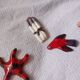 Set of 10 ceramics animals, fish, butterfly