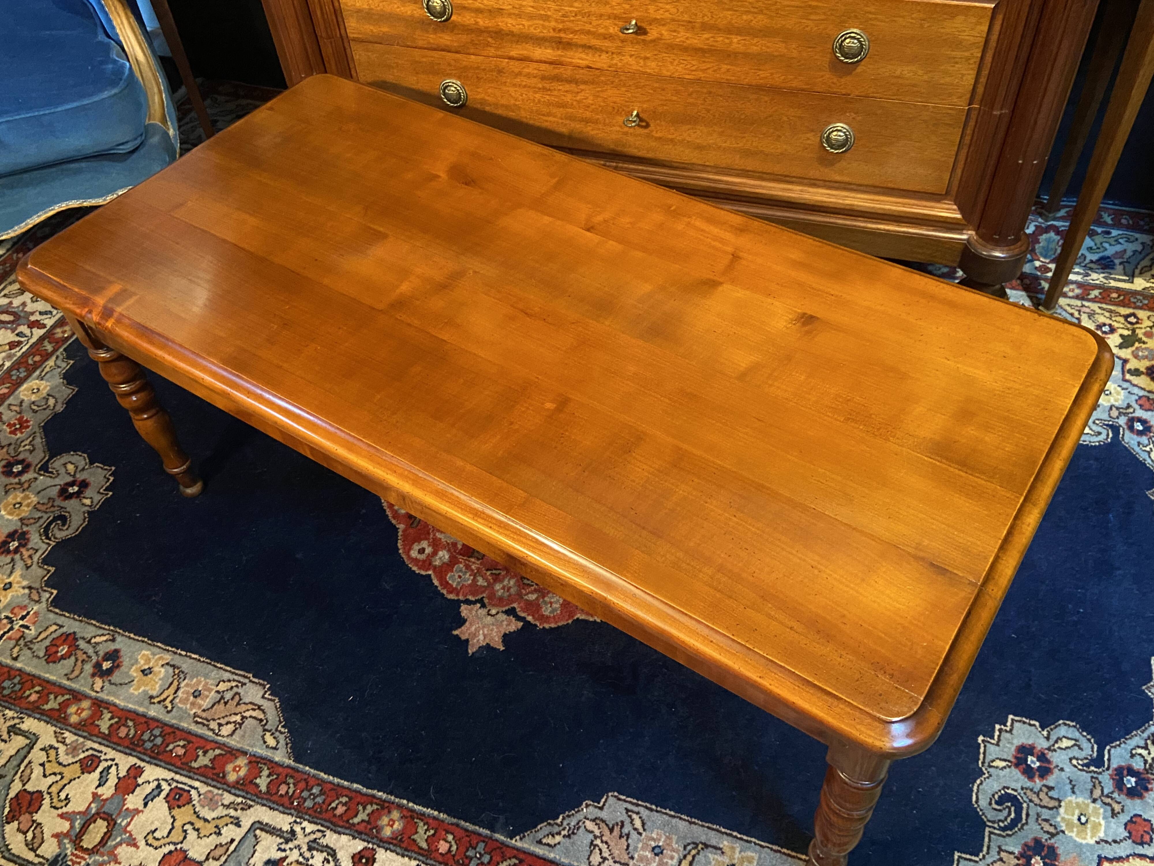 Solid cherry wood coffee table with 2 drawers
