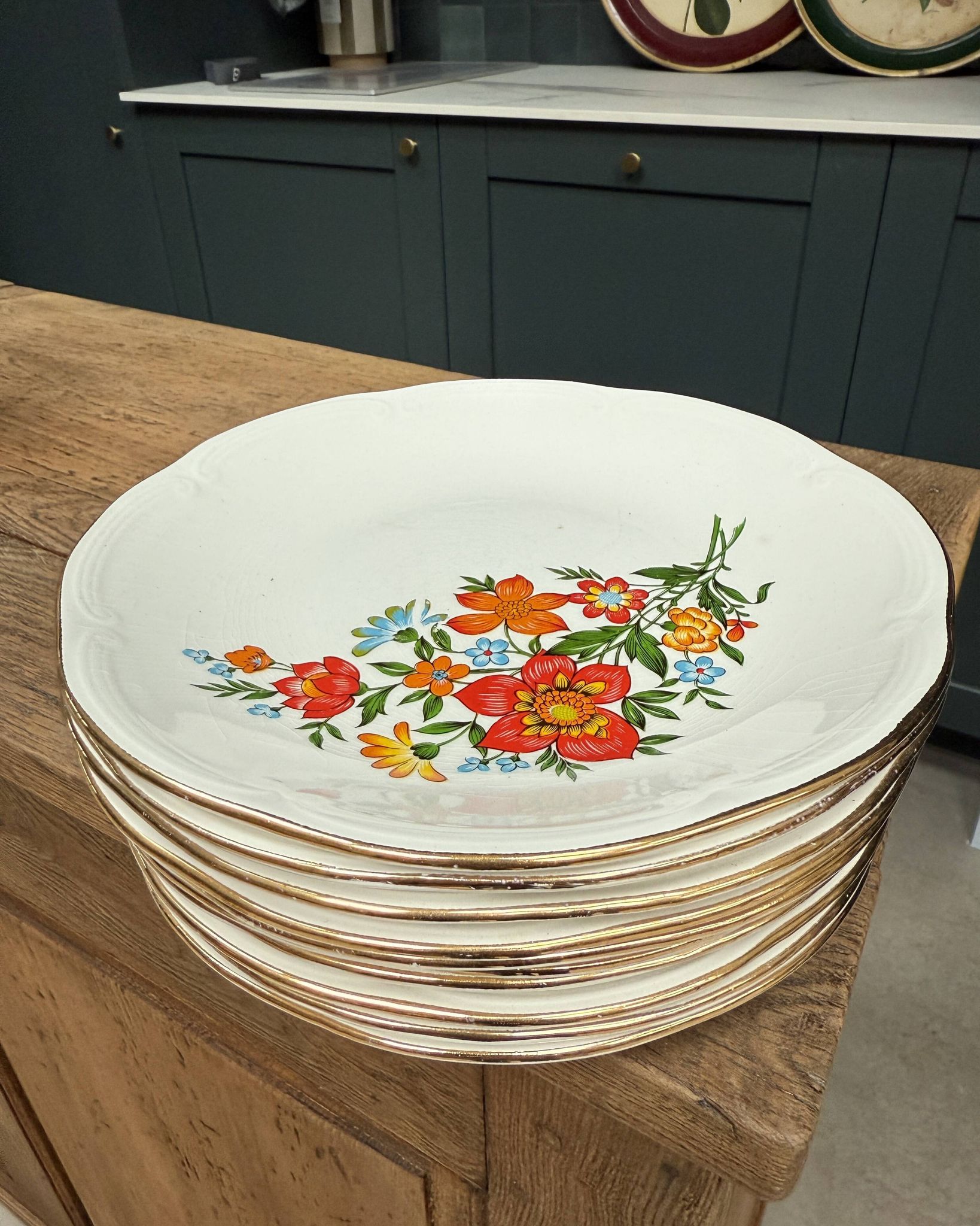 Assiettes plates vintage Gien