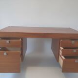 Pierre Paulin CM 223 desk, mahogany and chrome, Thonet edition, 1950